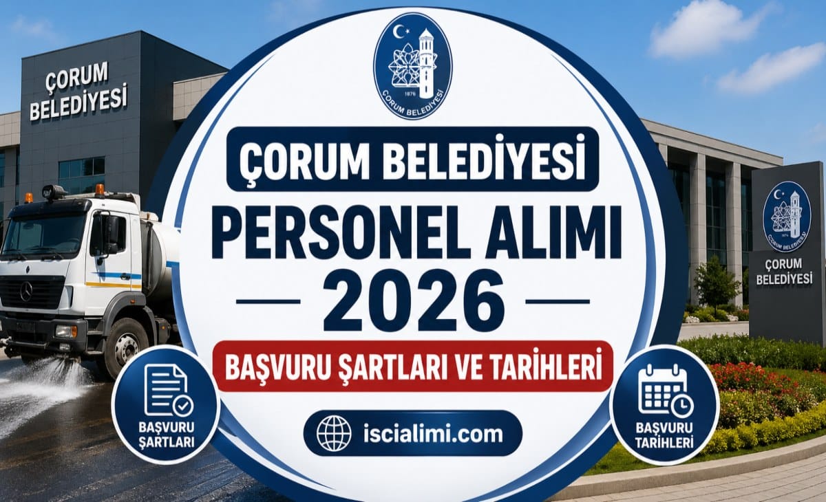 Çorum Belediyesi Personel Alımı 2026 Başvuru Şartları ve Tarihleri