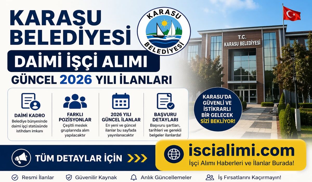 Karasu Belediyesi Daimi İşçi Alımı Güncel 2026 Yılı İlanları