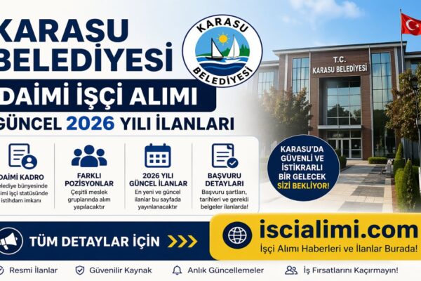 Karasu Belediyesi Daimi İşçi Alımı Güncel 2026 Yılı İlanları