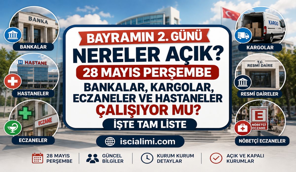 Bayramın 2. Günü Nereler Açık? 28 Mayıs Perşembe Bankalar, Kargolar, Eczaneler ve Hastaneler Çalışıyor mu? İşte Tam Liste