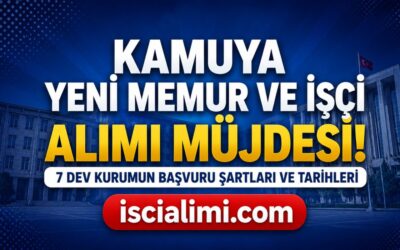 Kamuya Yeni Memur ve İşçi Alımı Müjdesi! 7 Dev Kurumun Başvuru Şartları ve Tarihleri
