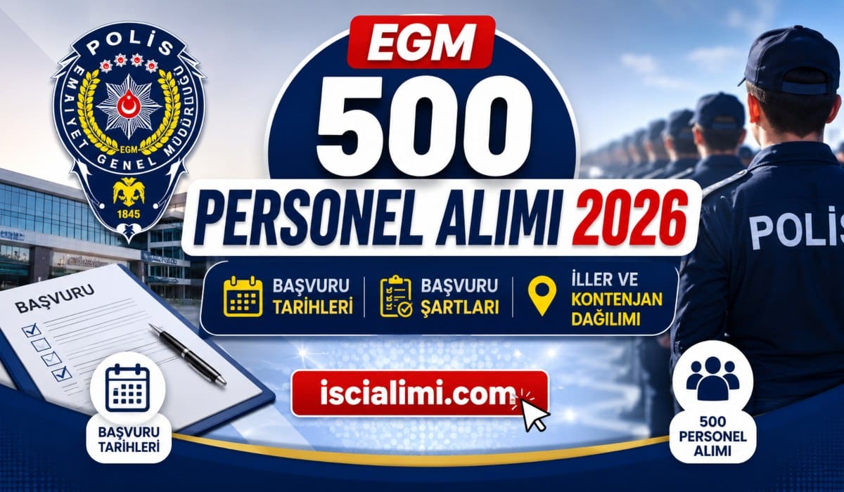 Emniyet Genel Müdürlüğü (EGM) 500 Personel Alımı 2026: Başvuru Şartları, Tarihleri, İller ve Kontenjan Dağılımı